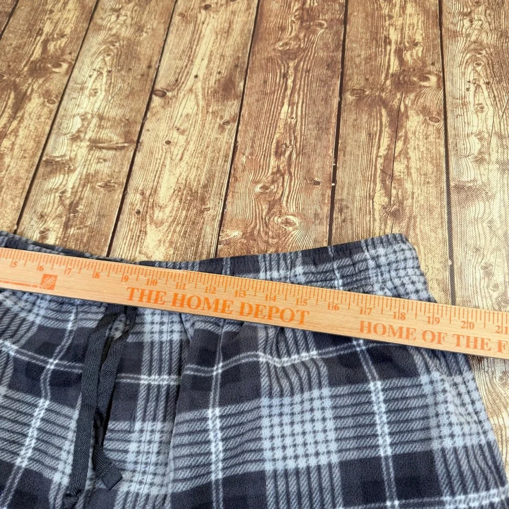 Faded Glory Originals Pajama Pants Mens Extra Large Gray Plaid Fleece Lounge